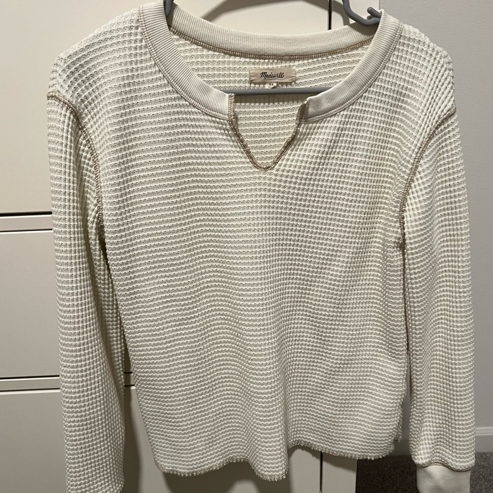 (Re)sourced Waffle Split-Neck Crop Tee Madewell
